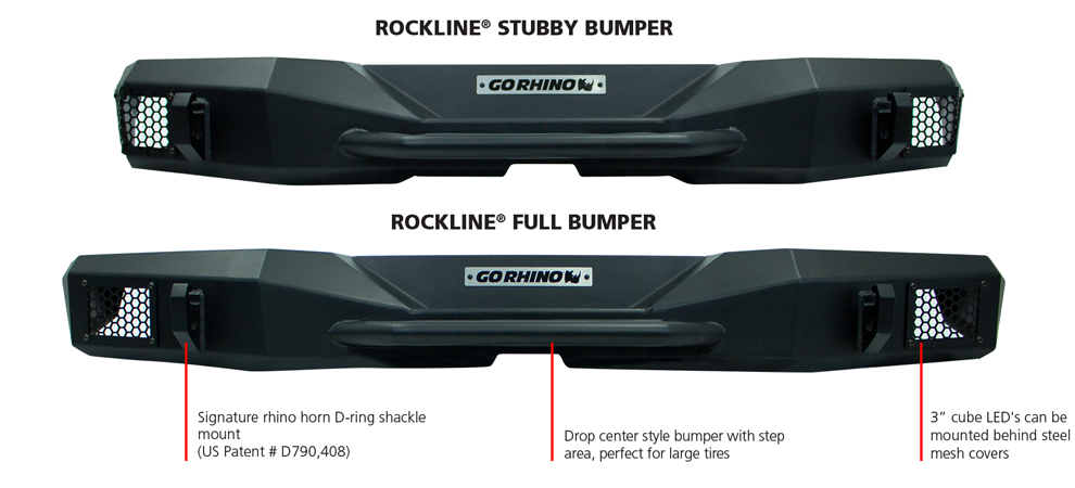 NOW SHIPPING! Jeep Wrangler JK Rockline Rear Bumpers from Go Rhino